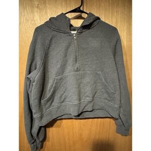 Ninth Hall Fundamentals Boxy Half Zip Hoodie Gray Fleece Women's Size Large